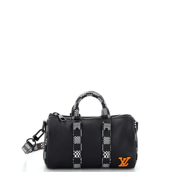 Louis Vuitton Keepall Bandouliere Bag Leather with Limited Edition Distorted Damier XS