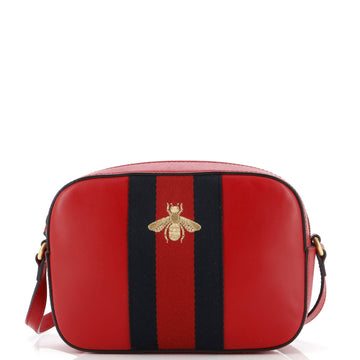 Gucci Bee Web Camera Bag Leather