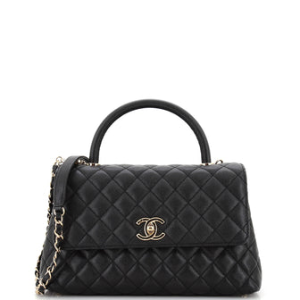 Chanel Coco Top Handle Bag Quilted Caviar Small