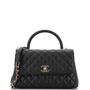 Chanel Coco Top Handle Bag Quilted Caviar Small