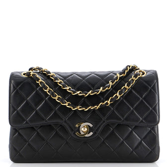 Chanel Vintage Classic Double Flap Bag Quilted Lambskin Medium