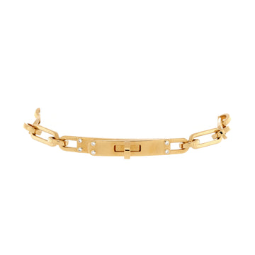 Hermes Kelly Chaine Bracelet 18K Yellow Gold with Diamonds Small