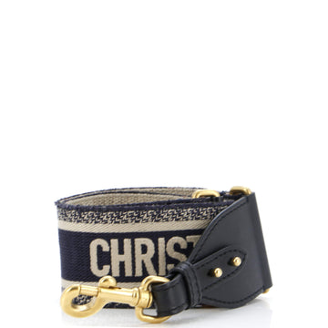 Christian Dior Logo Shoulder Strap Embroidered Canvas