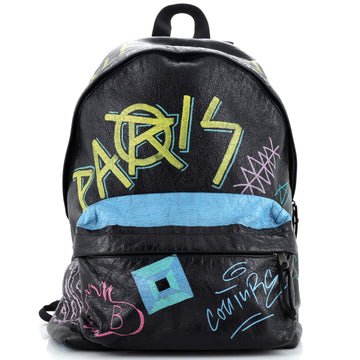 Balenciaga Explorer Graffiti Backpack Leather Large