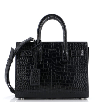 Saint Laurent Sac de Jour NM Bag Crocodile Embossed Leather Nano