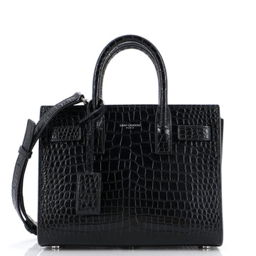 Saint Laurent Sac de Jour NM Bag Crocodile Embossed Leather Nano