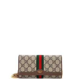 Gucci Ophidia Chain Wallet GG Coated Canvas