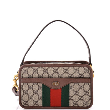 Gucci Ophidia Top Handle Camera Bag GG Coated Canvas Small