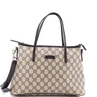Gucci Convertible Zip Tote GG Coated Canvas Medium