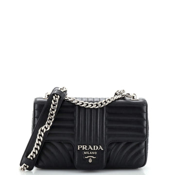 Prada Chain Flap Shoulder Bag Diagramme Quilted Leather Medium