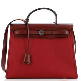 Hermes Herbag Zip Leather and Toile 31