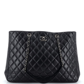 Chanel Classic CC Shopping Tote Quilted Caviar Large