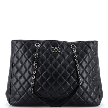 Chanel Classic CC Shopping Tote Quilted Caviar Large