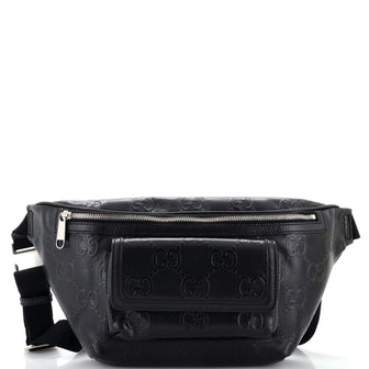 Gucci Front Pocket Belt Bag GG Embossed Perforated Leather