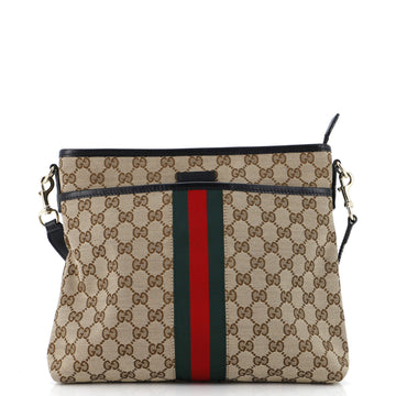 Gucci Front Pocket Web Messenger GG Canvas Small
