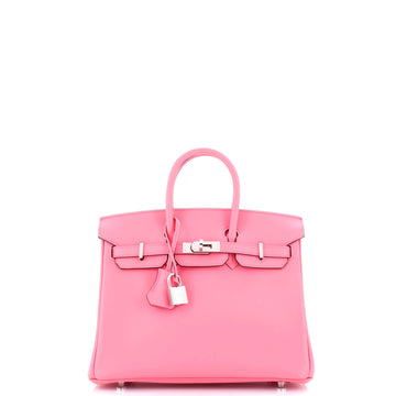 Hermes Birkin Handbag Pink Swift with Palladium Hardware 25