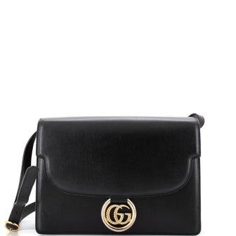 Gucci GG Ring Shoulder Bag Leather Medium
