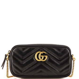 Gucci GG Marmont Chain Crossbody Bag Matelasse Leather Mini