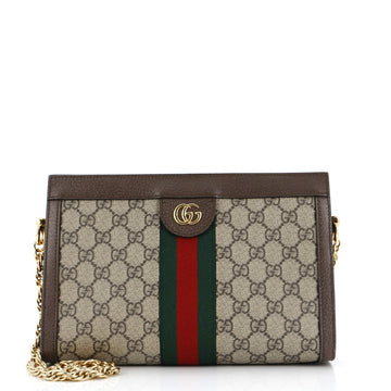 Gucci Ophidia Chain Shoulder Bag GG Coated Canvas Small