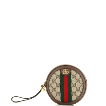 Gucci Ophidia Round Wristlet Wallet GG Coated Canvas
