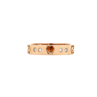 Gucci Icon Amor 10 Diamonds Heart Band Ring 18K Rose Gold and Diamonds Thin