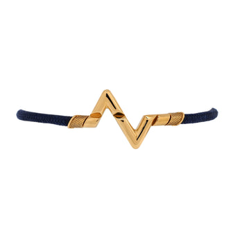 Louis Vuitton LV Volt Upside Down Bracelet 18K Yellow Gold and Cord