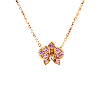 Cartier Caresse D'Orchidees Necklace 18K Rose Gold with Sapphires and Diamond Small