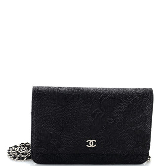 Chanel Wallet on Chain Lace Embossed Goatskin