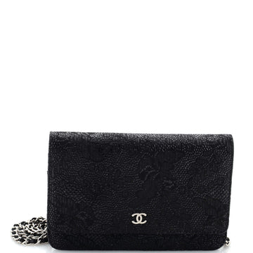Chanel Wallet on Chain Lace Embossed Goatskin