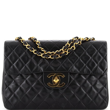 Chanel Vintage Classic Single Flap Bag Quilted Lambskin Maxi