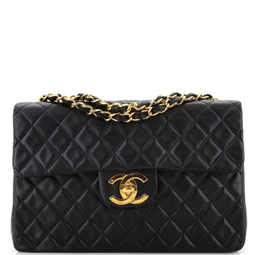 Chanel Vintage Classic Single Flap Bag Quilted Lambskin Maxi