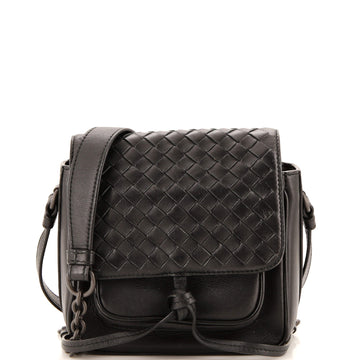 Bottega Veneta Front Pocket Flap Crossbody Bag Intrecciato Nappa Mini