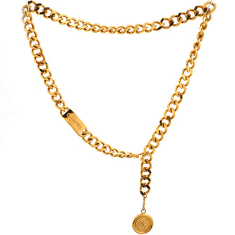 Chanel Vintage Medallion Logo Chain Belt Metal