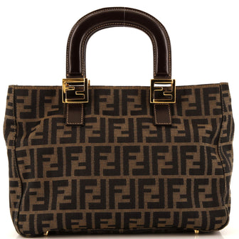 Fendi Vintage FF Handle Tote Zucca Canvas Small