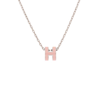 Hermes Pop H Pendant Chain Necklace Metal and Enamel Mini