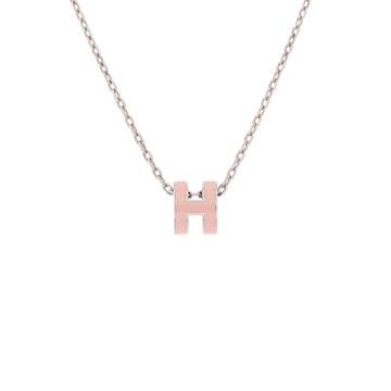 Hermes Pop H Pendant Chain Necklace Metal and Enamel Mini