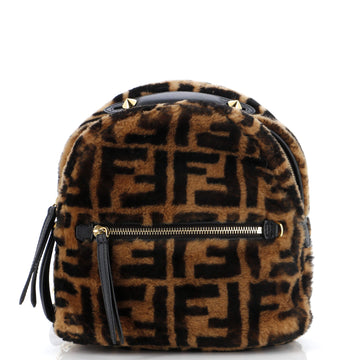 Fendi Zip Backpack Zucca Shearling Mini