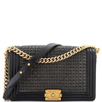 Chanel Boy Flap Bag Braided Sheepskin New Medium