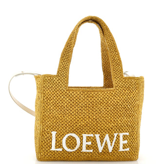 Loewe Paula's Ibiza Logo Convertible Tote Raffia Medium