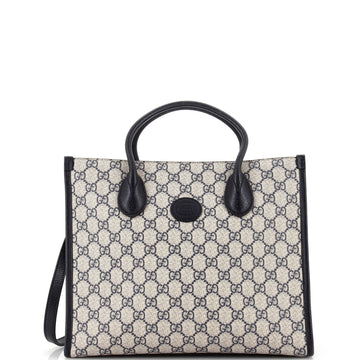 Gucci Structured Top Handle Open Tote GG Coated Canvas Small