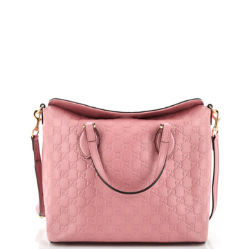 Gucci Signature Fold Over Tote Guccissima Leather Medium