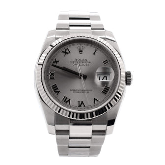 Rolex Oyster Perpetual Datejust Automatic Watch Stainless Steel and White Gold 36