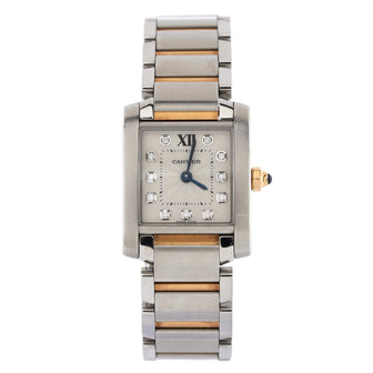 Cartier Tank Francaise Quartz Watch Stainless Steel and Rose Gold with Diamond Markers 20
