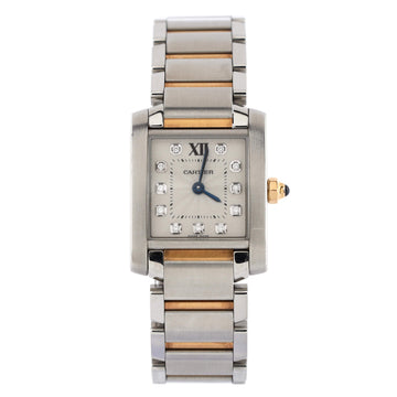 Cartier Tank Francaise Quartz Watch Stainless Steel and Rose Gold with Diamond Markers 20