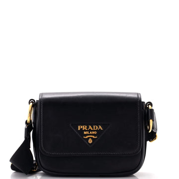 Prada Identity Flap Shoulder Bag Vitello Leather Small
