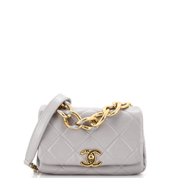 Chanel Color Match Flap Bag Quilted Lambskin Mini