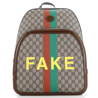 Gucci Fake/Not Backpack Printed GG Coated Canvas Medium