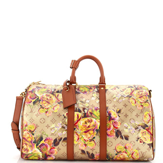 Louis Vuitton Keepall Bandouliere Bag Limited Edition Garden Monogram Canvas 45