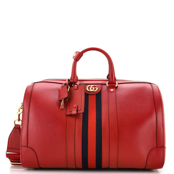 Gucci Savoy Web Convertible Duffle Bag Leather Medium