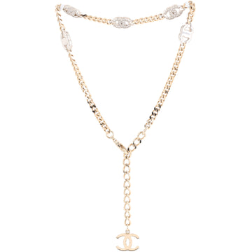 Chanel CC Link Choker Necklace Metal with Crystals